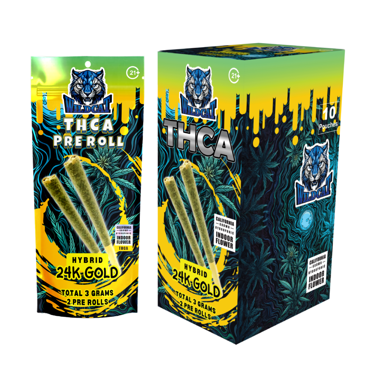WILDCAT THCA PREROLL 3GM PER PACK