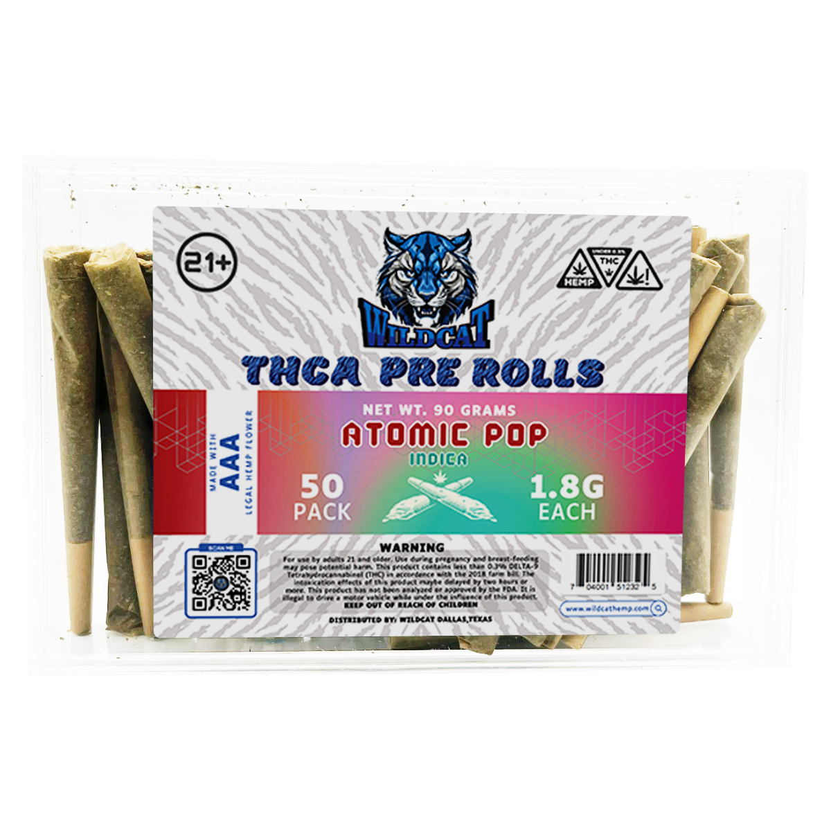 WILD CAT AAA HEMP THCA PREROLLS | 1.8GM