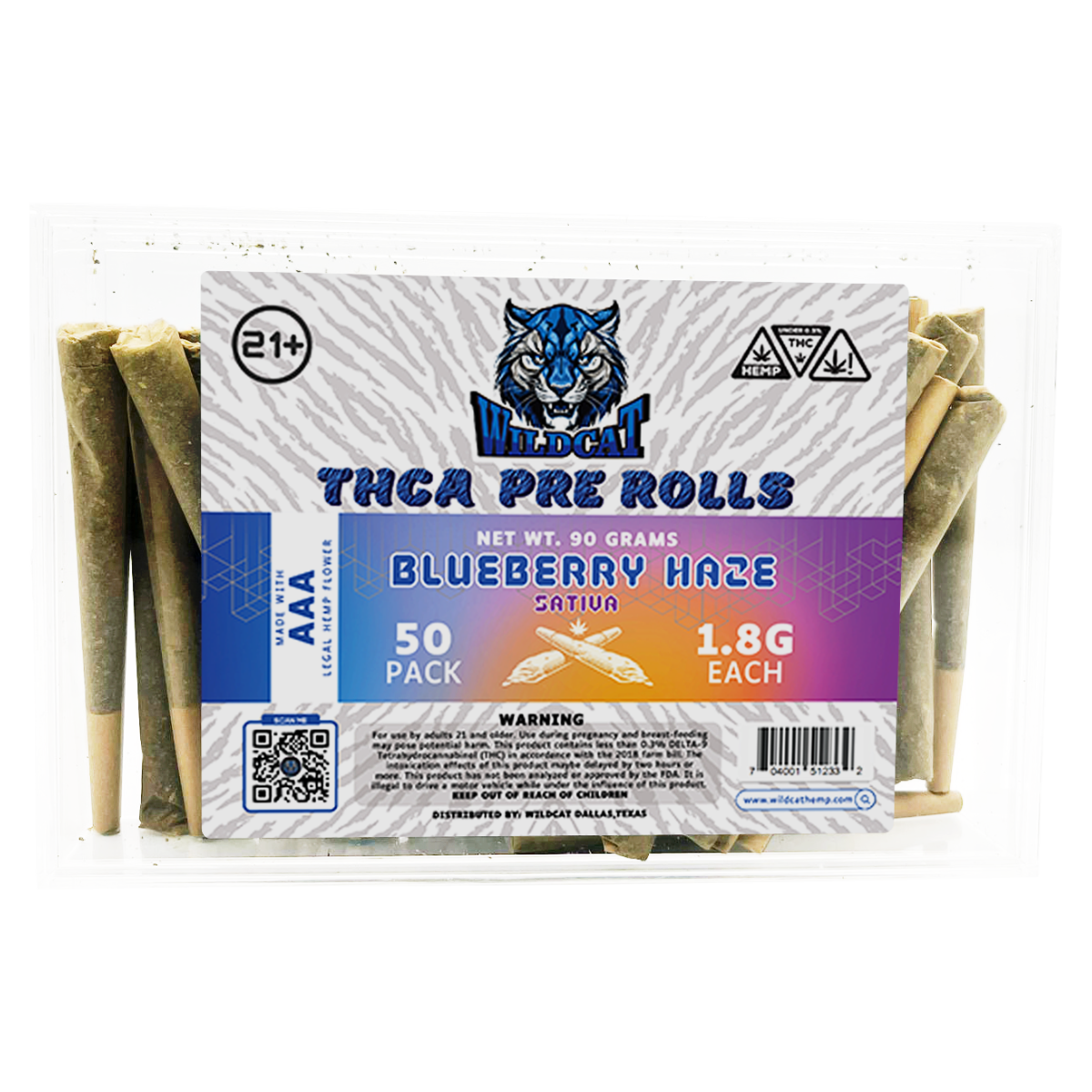 WILD CAT AAA HEMP THCA PREROLLS | 1.8GM