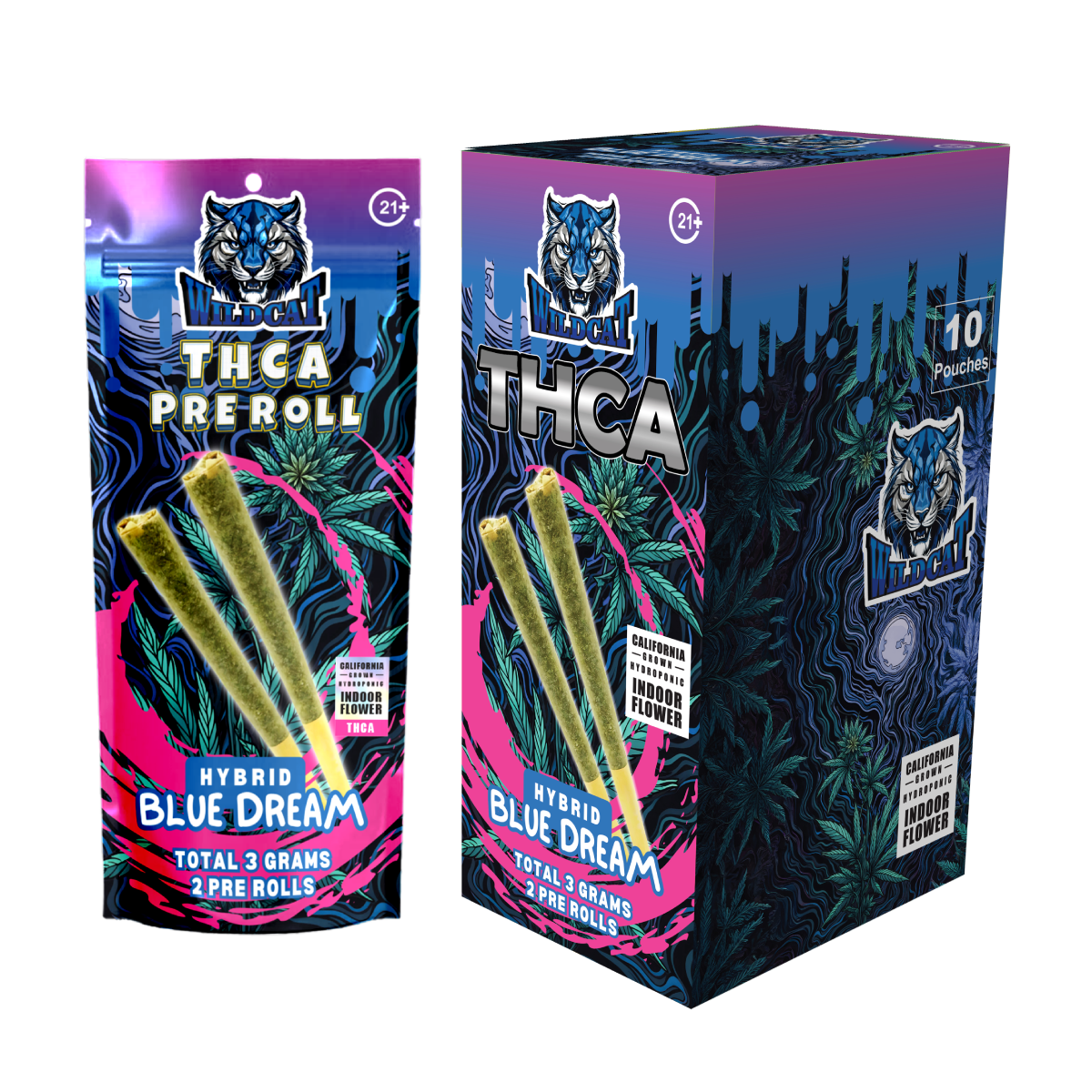 WILDCAT THCA PREROLL 3GM PER PACK