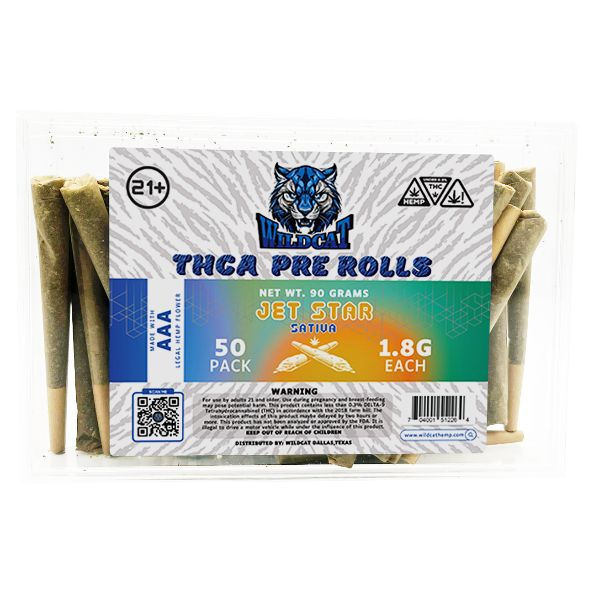 WILD CAT AAA HEMP THCA PREROLLS | 1.8GM