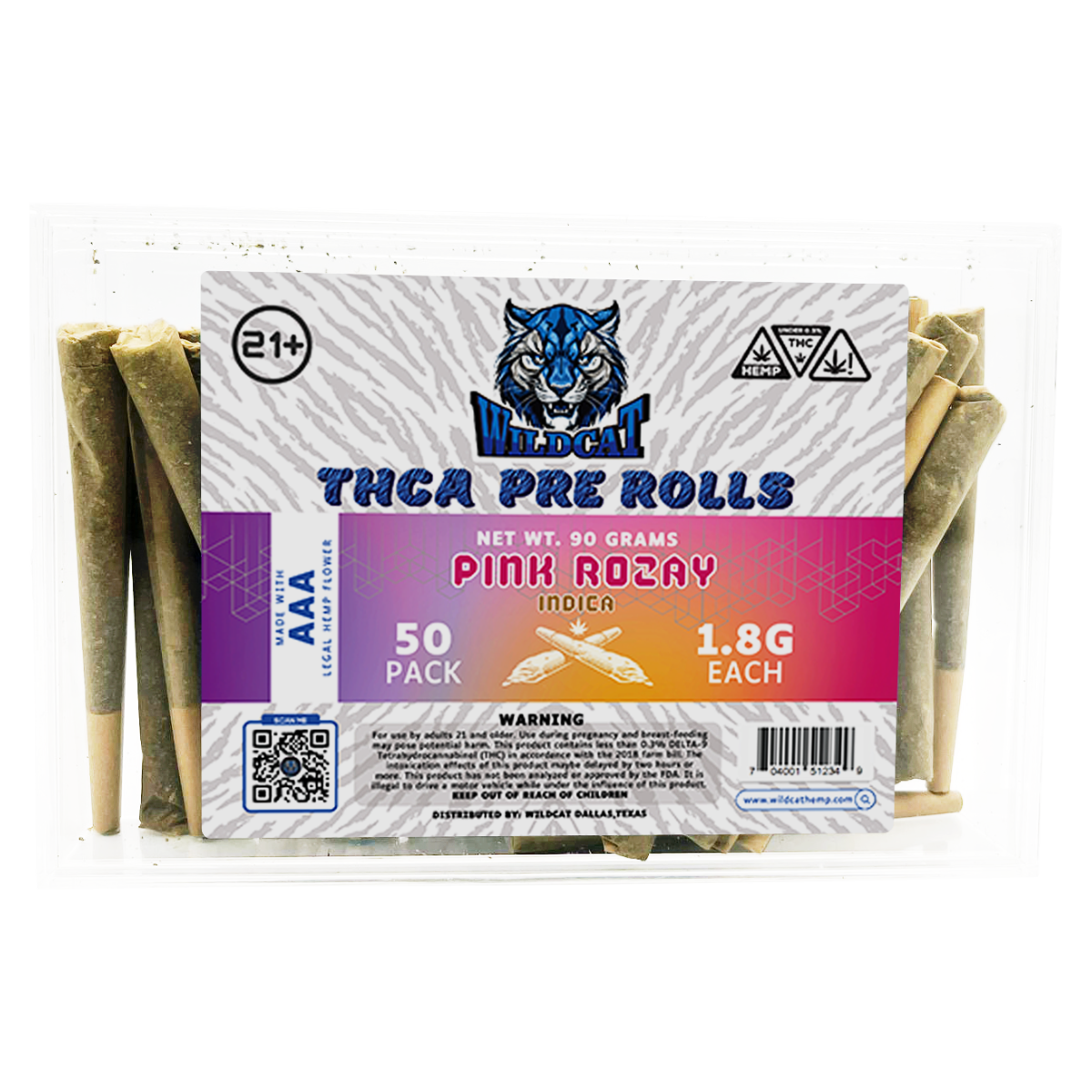 WILD CAT AAA HEMP THCA PREROLLS | 1.8GM