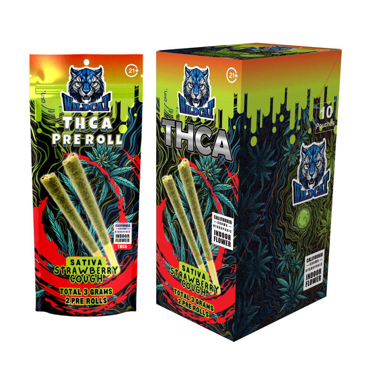 WILDCAT THCA PREROLL 3GM PER PACK