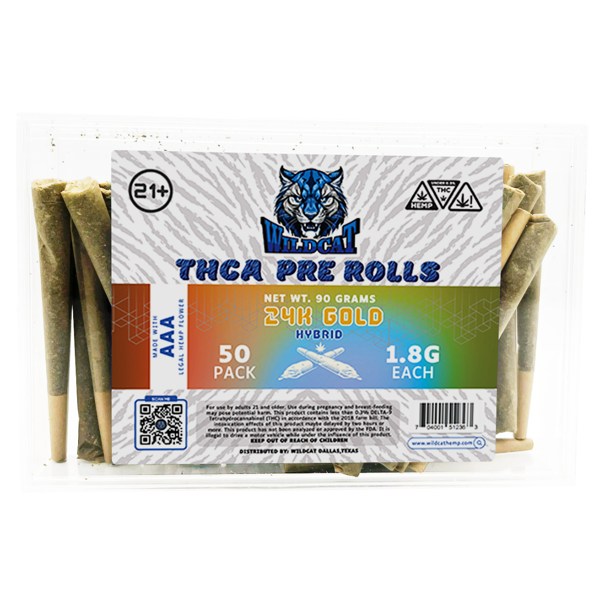 WILD CAT AAA HEMP THCA PREROLLS | 1.8GM