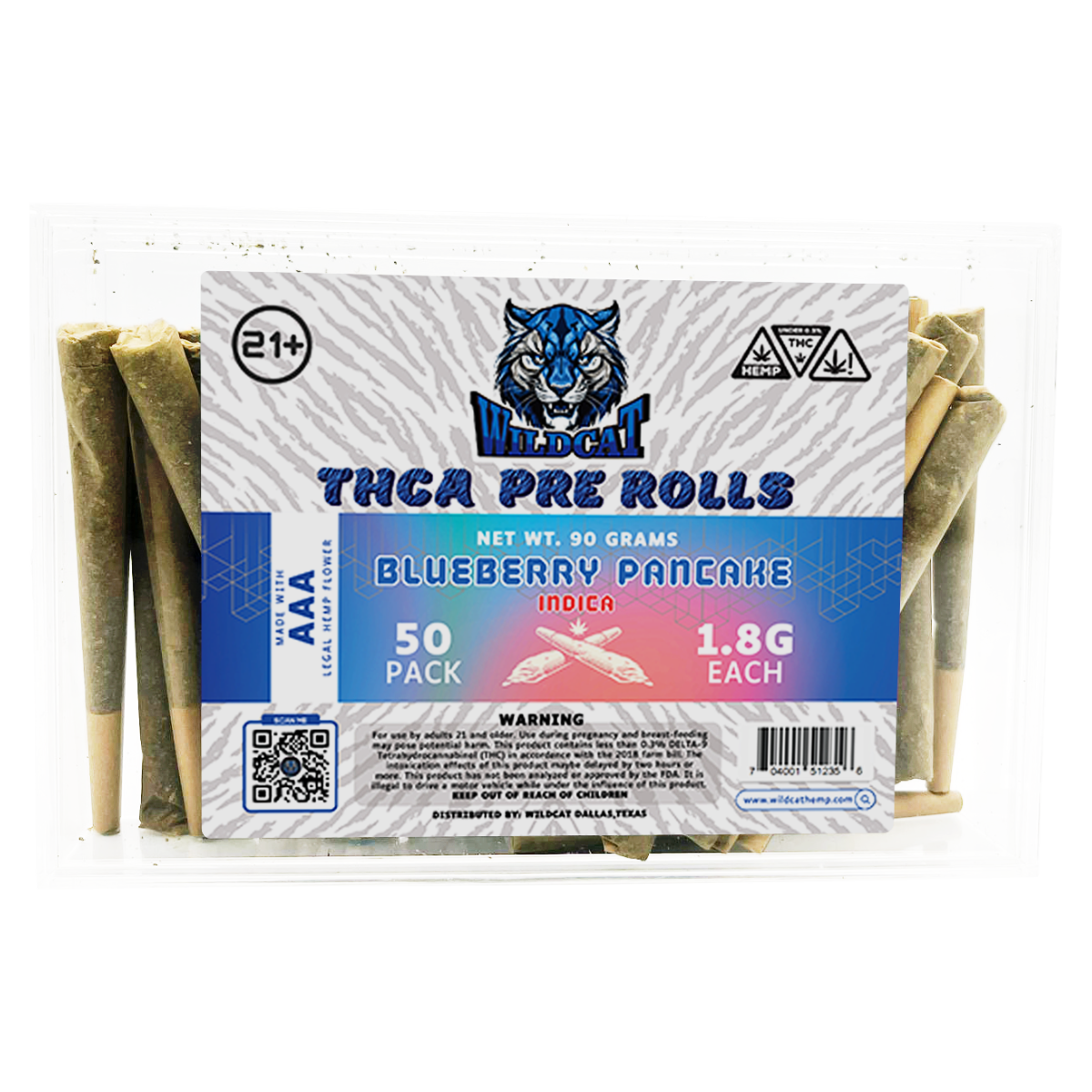 WILD CAT AAA HEMP THCA PREROLLS | 1.8GM
