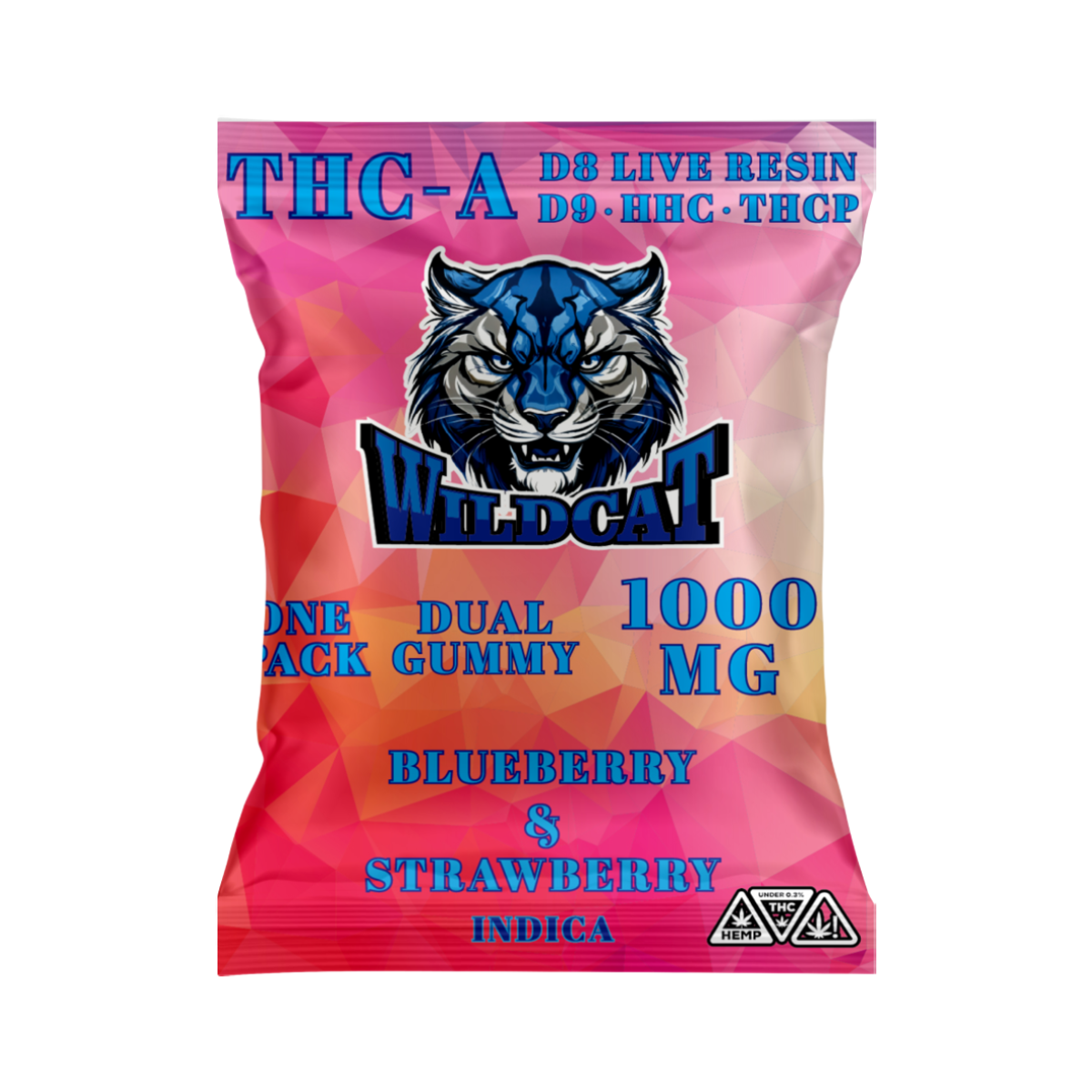 WILDCAT THC-A+D8+D9 DUAL GUMMY |1000MG PER GUMMY | 60,000MG PER BOX