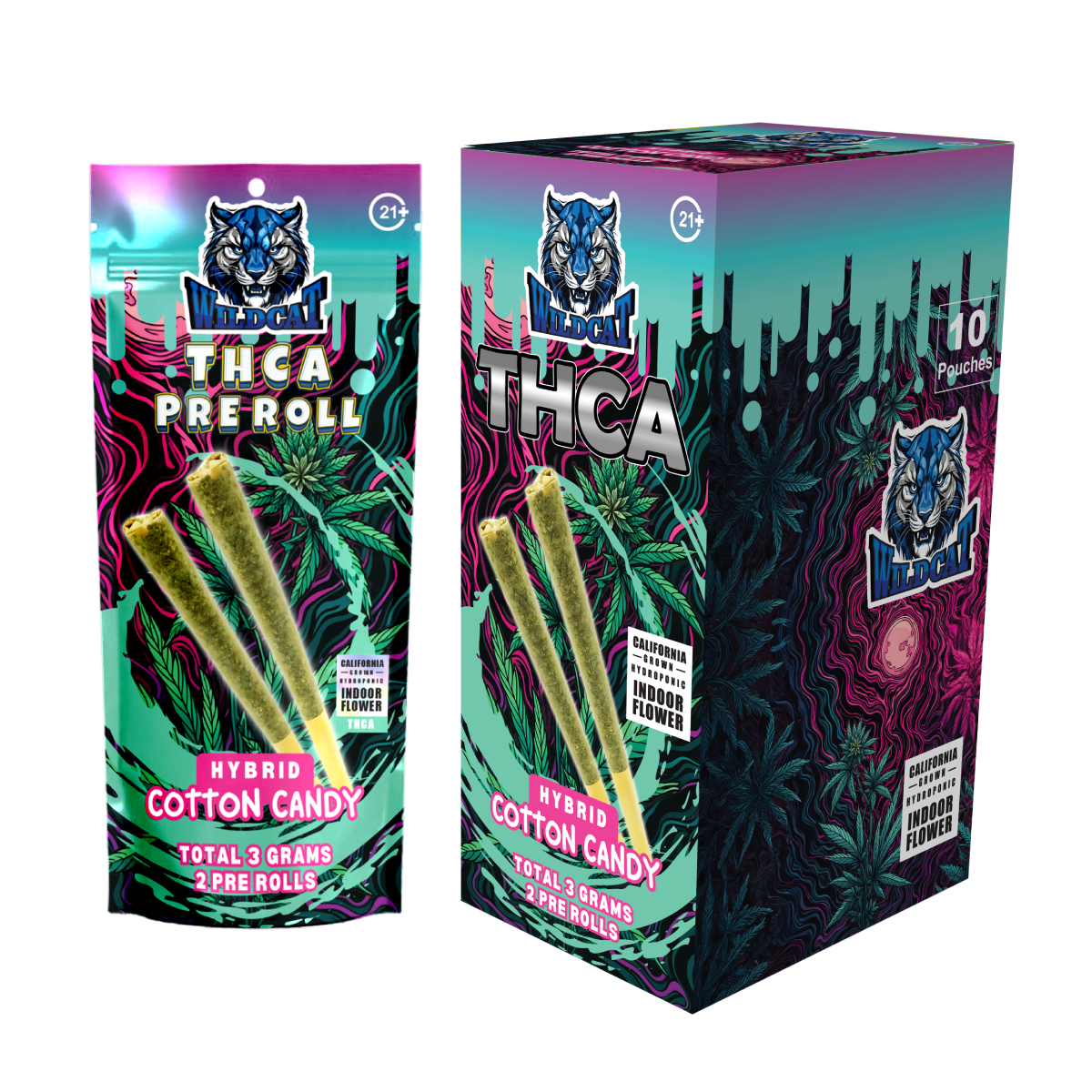 WILDCAT THCA PREROLL 3GM PER PACK