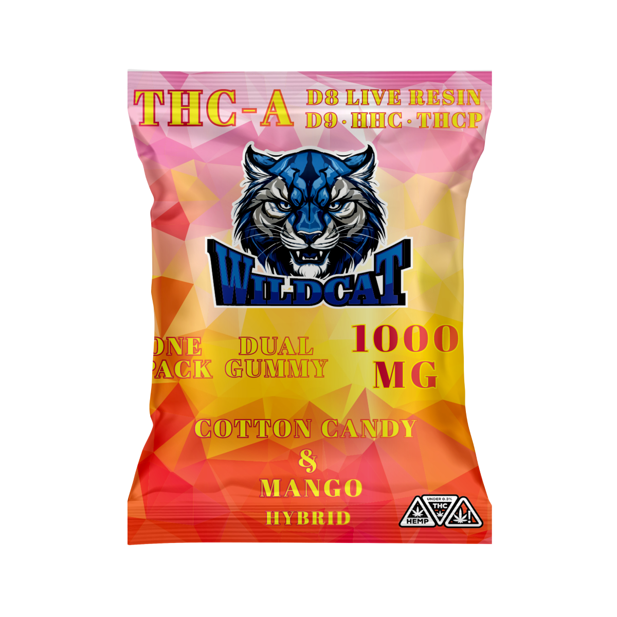 WILDCAT THC-A+D8+D9 DUAL GUMMY |1000MG PER GUMMY | 60,000MG PER BOX